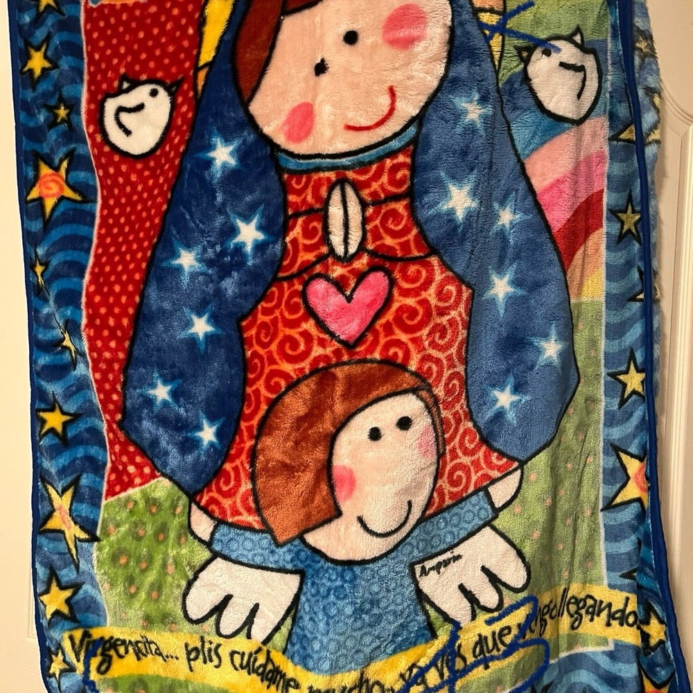 Colorful Virgin Mary Blanket